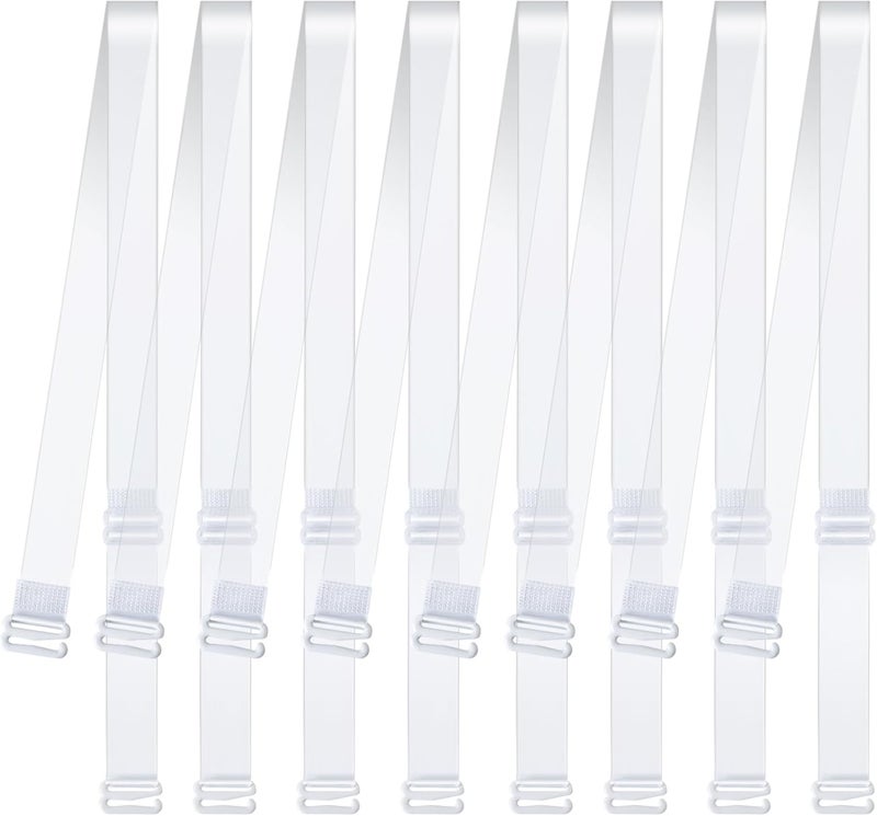 GUKOY 4-Pairs Clear Bra Straps Plus Size Adjustable Transparent Invisible Max Length 65cm/25.6in Soft Non-Slip - Image 1